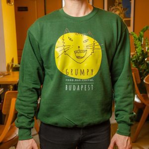 Grumpy Budapest merch - zöld pulóver